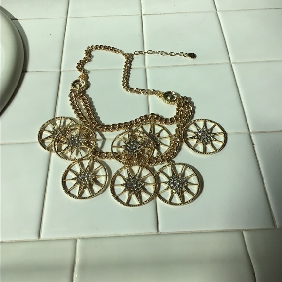 Gold Chain Starburst Necklace by RJ Raziano. Stunning. Rare. - Picture 7 of 8